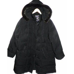 Women's Black Hooded Coat